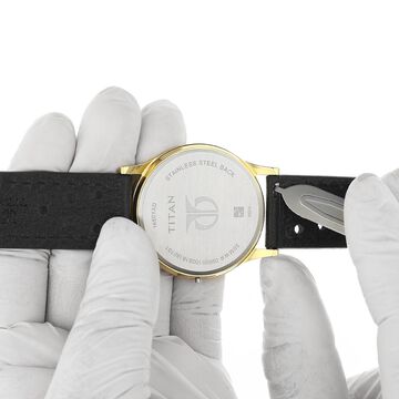 22 mm Black Genuine Leather Straps for Men