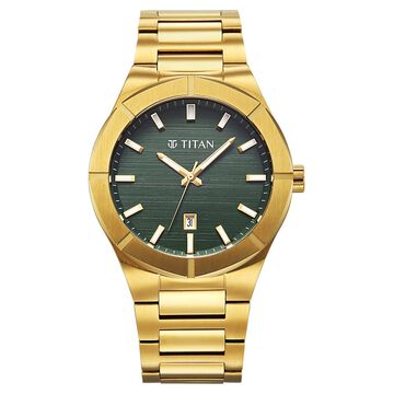 Titan Regalia Marque Analog with Green Dial Gold Strap Watch for Men