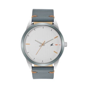 Fastrack Stunners Quartz Analog White dial Leather Strap Watch for Guys