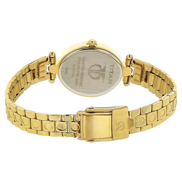Titan Quartz Analog Black Dial Stainless Steel Strap Watch for Women - image number 3