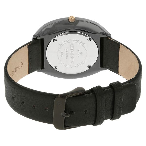 Titan Quartz Analog Black Dial Leather Strap Watch for Men - image number 3