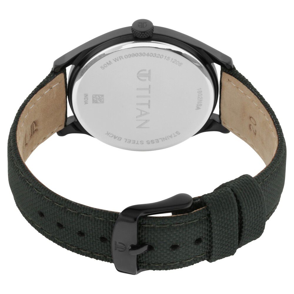 Buy Online Titan Workwear Green Dial Analog Leather Strap Watch for Men ns1802nl02 Titan