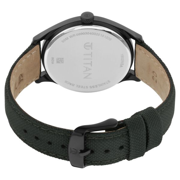 Titan Workwear Green Dial Analog Leather Strap Watch for Men - image number 4