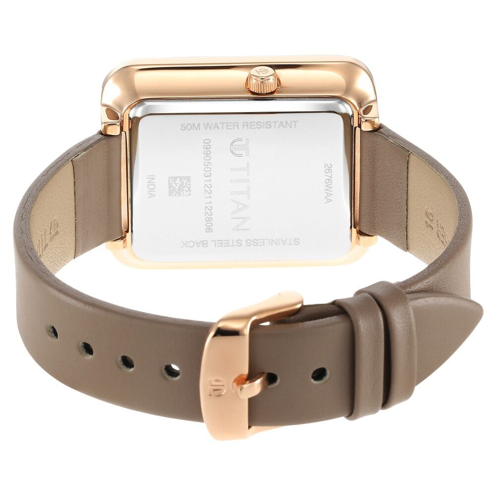 Buy Online Titan Wander Green MOP Analog Leather Strap watch for