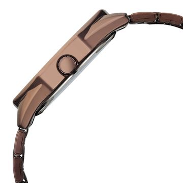 Vyb Quest By Fastrack Quartz Analog Brown Dial Brown Metal Strap Watch For Guys
