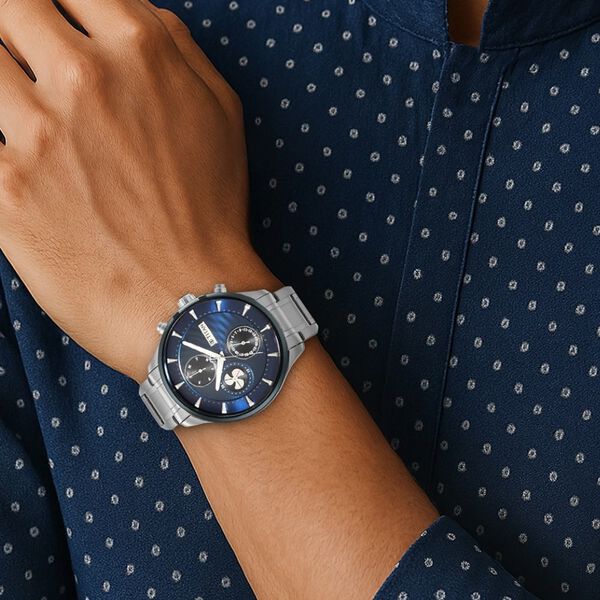 Titan Maritime Blue Dial Quartz Multifunction Stainless Steel Strap watch for Men - image number 6