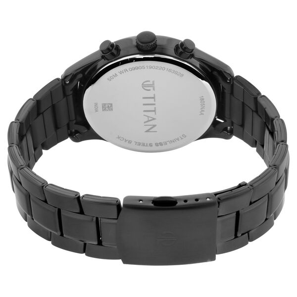 Titan Workwear Multifunction Black Dial Black Metal Strap Watch For Men - image number 5