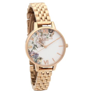 Olivia Burton Quartz Analog White Dial Stainless Steel Strap Watch for Women