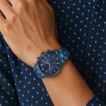 Titan Neo Splash Multifunction Blue Dial Blue Stainless Steel Strap Watch For Men