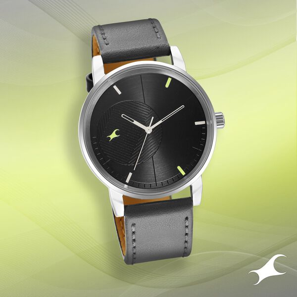 Fastrack Stunners Quartz Analog Black Dial Leather Strap Watch for Guys - image number 0