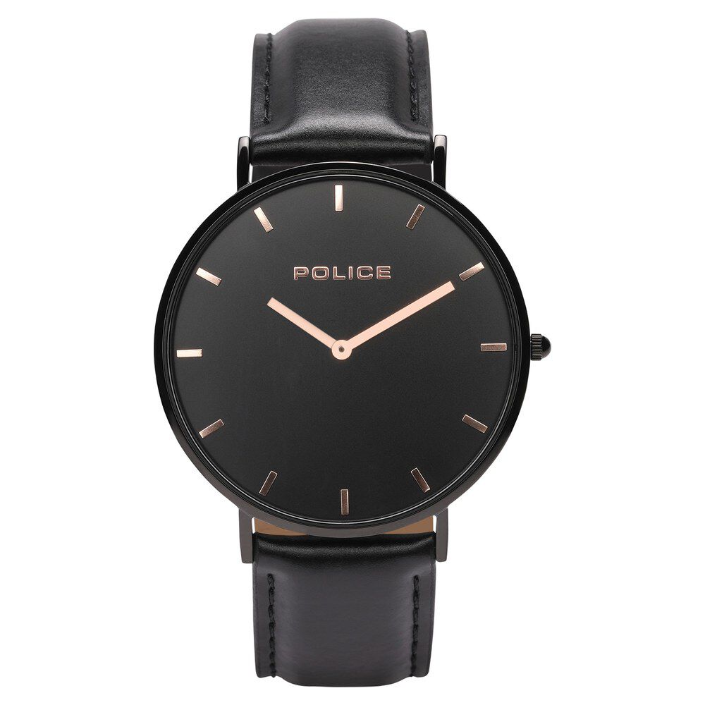 Police mens watch leather strap sale