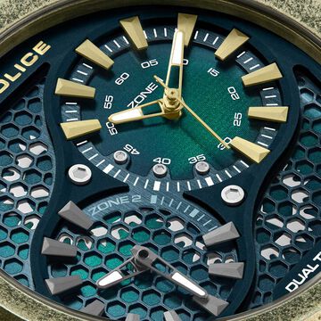 Police Quartz Analog Black Dial Green Colour Silicone Strap Watch For Men