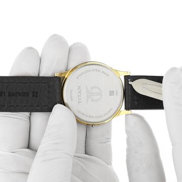 22 mm Black Genuine Leather Straps for Men