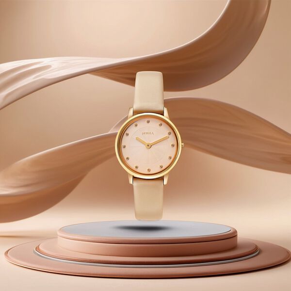 Titan Nebula Lustre 18k Gold Analog Leather Strap Watch for Women - image number 5