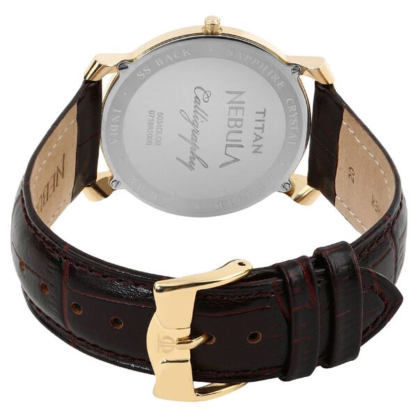 Titan Nebula Calligraphy Quartz Analog 18 Karat Solid Gold Watch for Men - image number 4