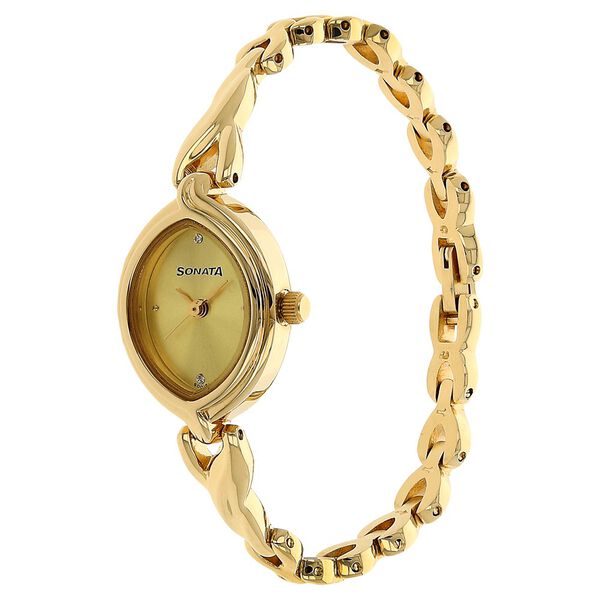 Sonata Quartz Analog Champagne Dial Metal Strap Watch for Women - image number 1