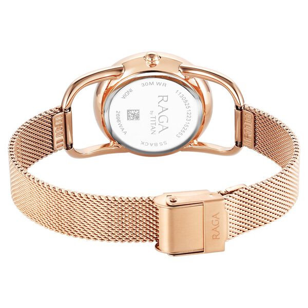 Titan Raga Chic Quartz Analog Pink Dial Metal Strap Watch for Women - image number 4