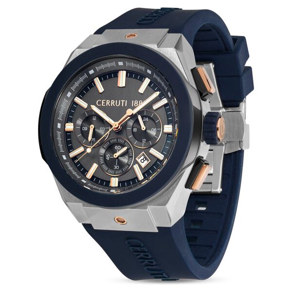 Cerruti 1881 Grey Dial Silicone Strap Watch for Men - image number 1