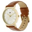 Tommy Hilfiger Quartz Analog Golden Dial Leather Strap Watch for Women - image number 2