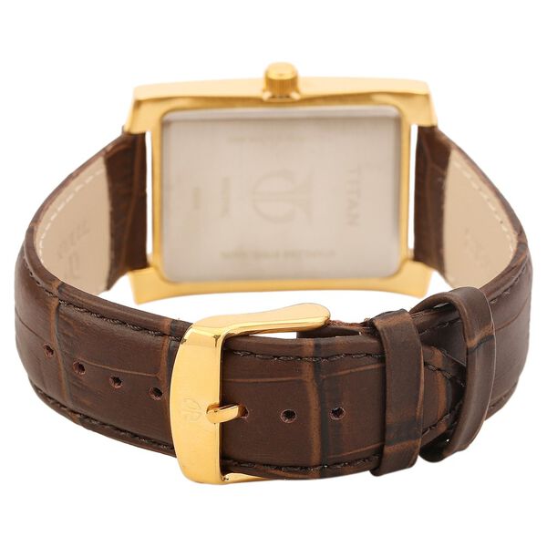 Titan Quartz Analog with Day and Date Black Dial Leather Strap Watch for Men - image number 2