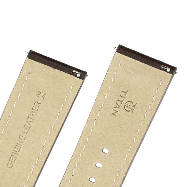 24 mm Brown Genuine Leather Strap for Men - image number 4