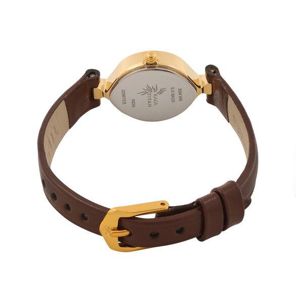 Titan Quartz Analog Red Dial Leather Strap Watch for Women - image number 3
