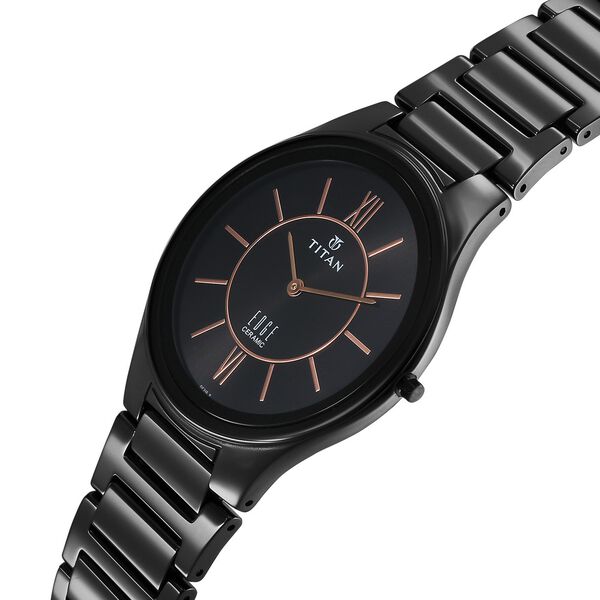 Titan Edge Ceramic Quartz in Rich Black Dial Watch for Men - image number 1