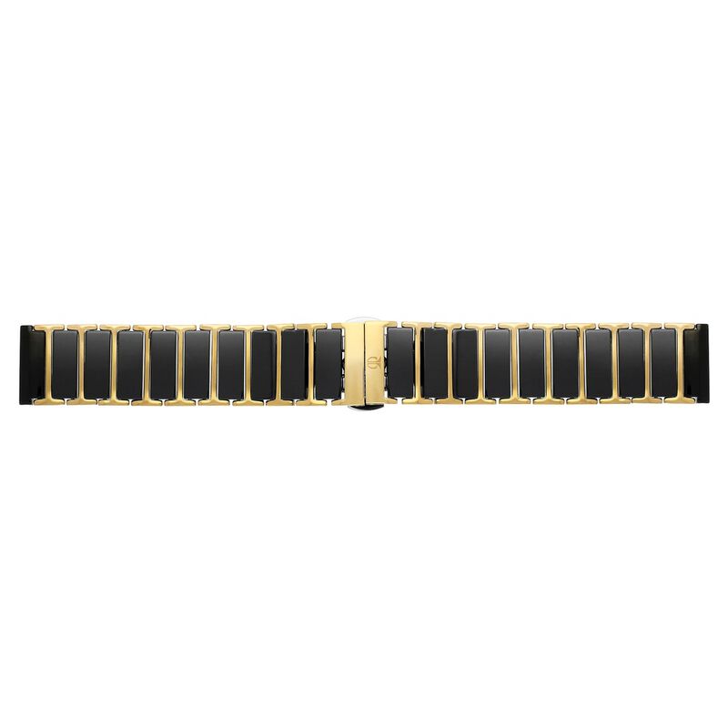 20 mm Black & Golden Ceramic & Metal Strap for Men