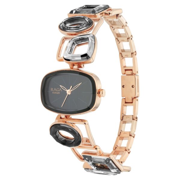 Titan Raga Facets Black Dial Analog Stainless Steel Strap Watch for Women - image number 2