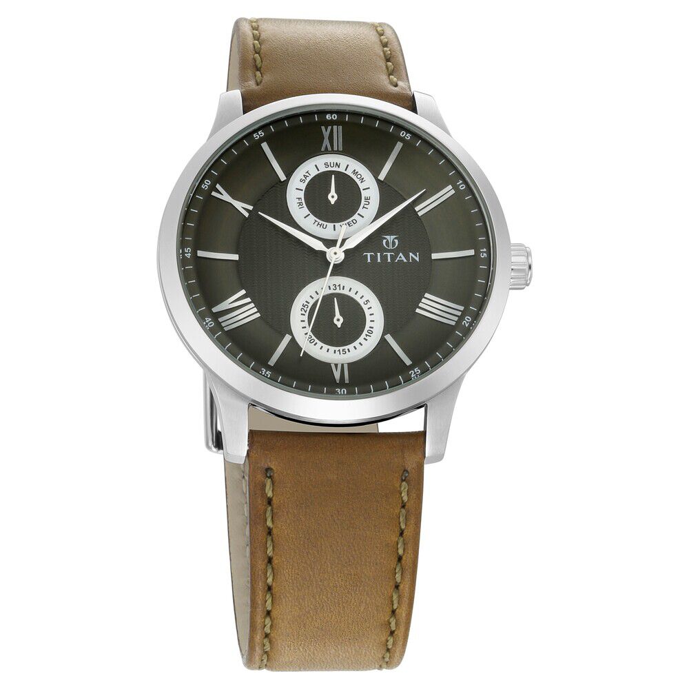 Titan light leather on trend watch on sale