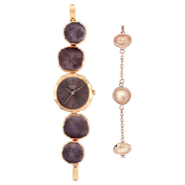 Titan Raga I Am Brown Dial Analog Metal Strap watch for Women - image number 0