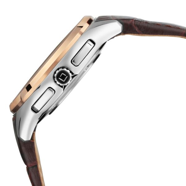 Xylys Swiss Chronograph Brown Leather Strap and Silver Dial Watch For Men - image number 3