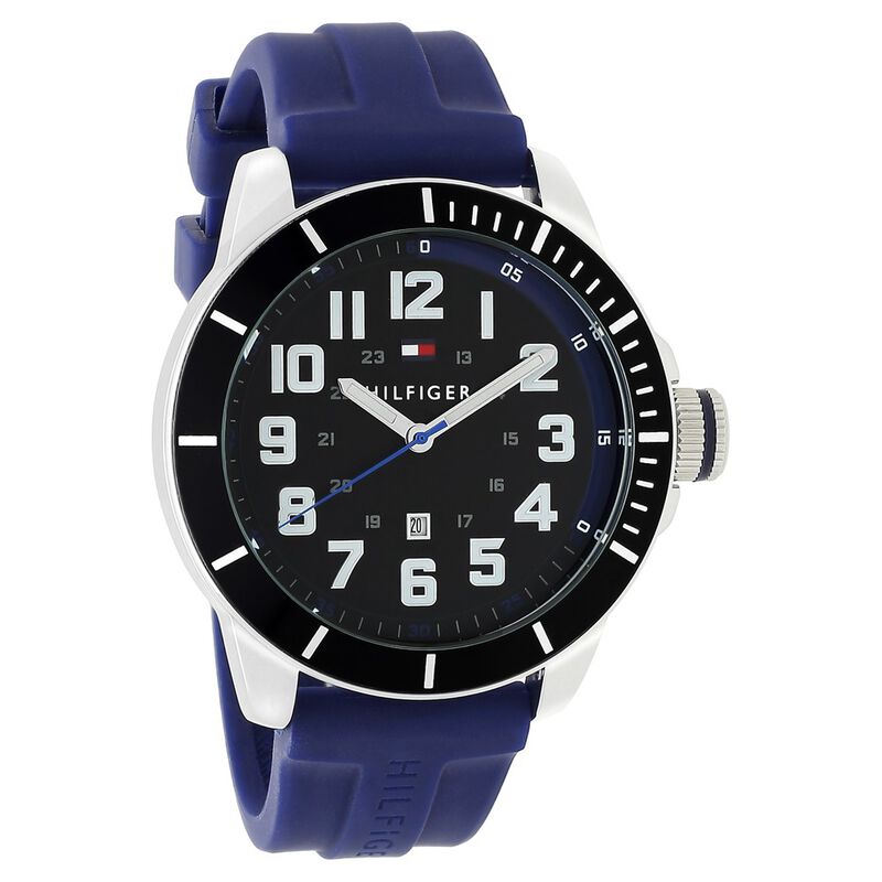 Tommy Hilfiger Quartz Analog with Day and Date Black Dial Silicone Strap Watch for Men - image number 1