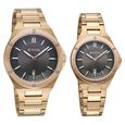 Titan Modern Bandhan Pair Analog with Black Dial Carnation Gold Stainless Steel Strap Watch for Couples - image number 1