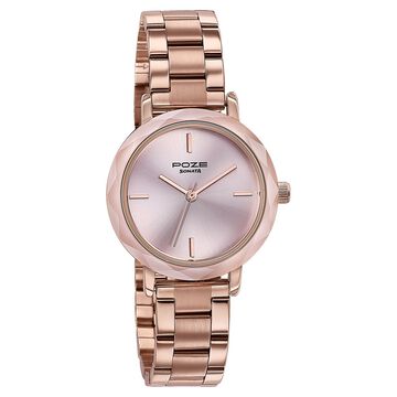 Sonata Poze Quartz Analog Pink Dial Stainless Steel Strap Watch For Women