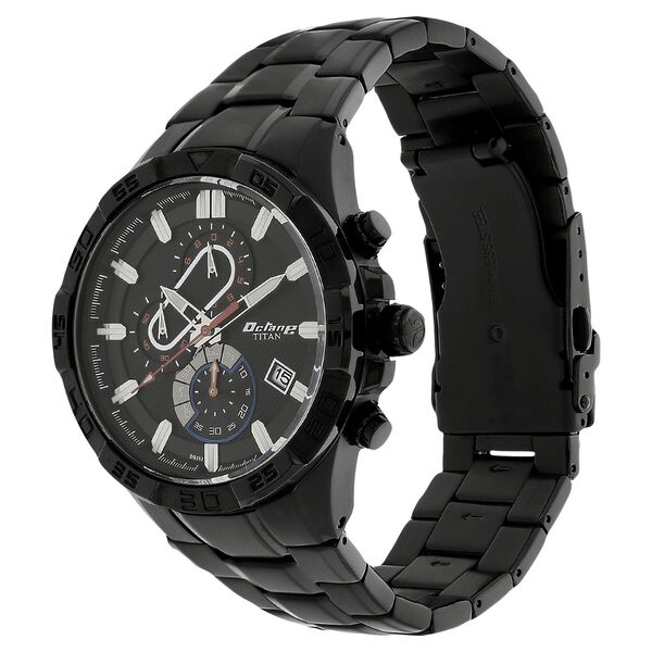 Titan Quartz Chronograph Black Dial Stainless Steel Strap Watch for Men - image number 1