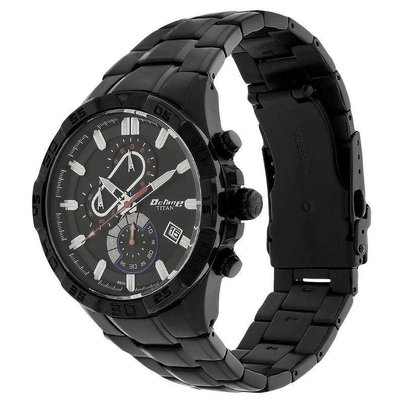 Titan Quartz Chronograph Black Dial Stainless Steel Strap Watch for Men - image number 1