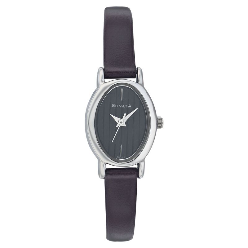 Sonata Quartz Analog Black Dial Strap Watch for Women