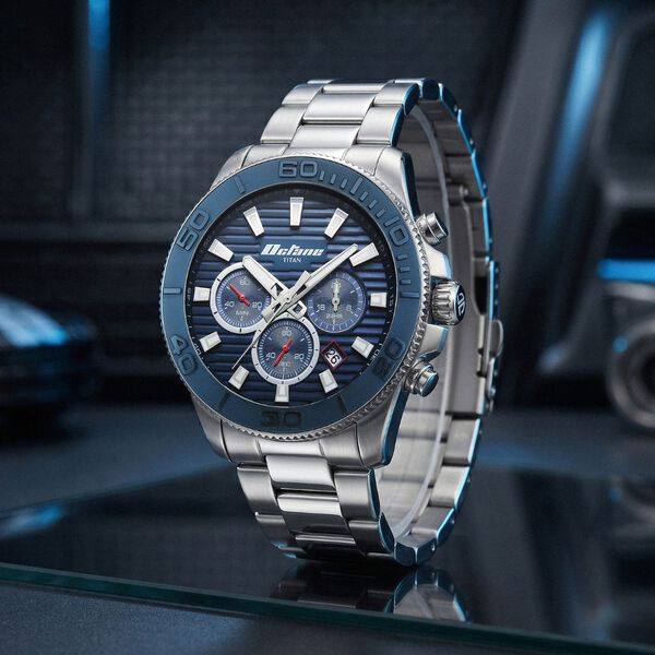 Octane Fashion Accendo Chronograph with Knurled Bezel & Lume Hands for Men - image number 0