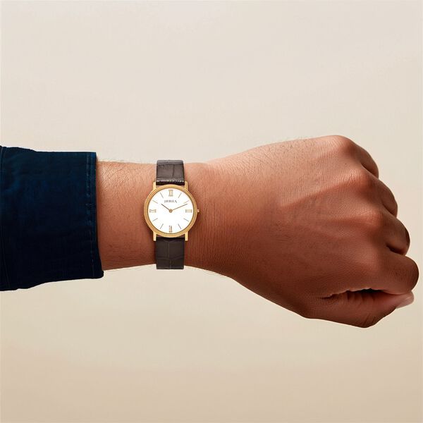 Titan Nebula Vintage 18k Gold Analog Leather Strap Watch for Men - image number 6