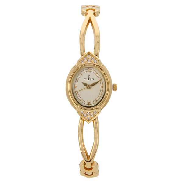 Titan Quartz Analog White Dial Metal Strap Watch for Women - image number 0