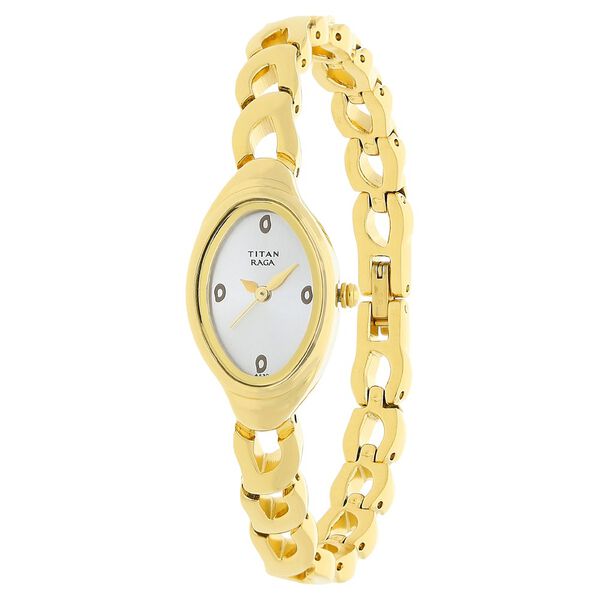 Titan Quartz Analog White Dial Metal Strap Watch for Women - image number 1