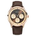 Titan Quartz Multifunction Brown Dial Leather Strap Watch for Men - image number 1