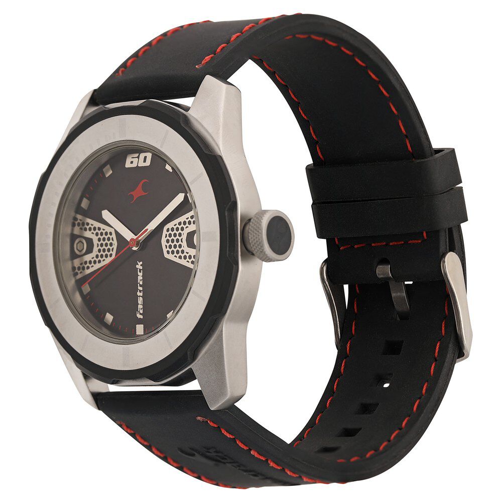 Buy Online Fastrack Quartz Analog Black Dial Plastic Strap Watch for Guys nm3099sp04 Titan