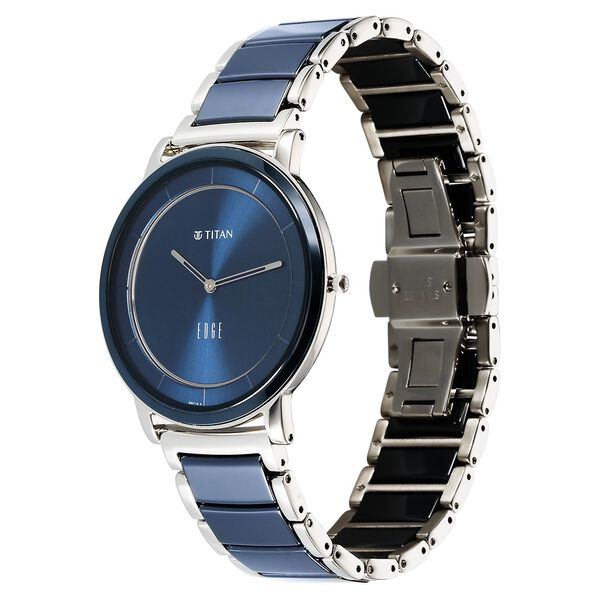Titan Edge Fusion Quartz Analog Blue Dial Blue Steel & Ceramic Strap Watch for Men - image number 5