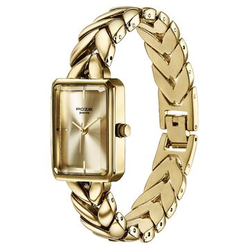 Poze By Sonata Quartz Analog Golden Dial Gold Metal Strap Watch For Women