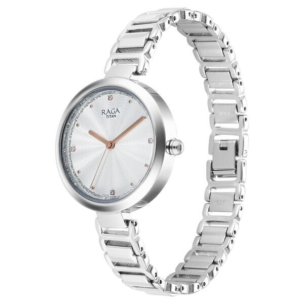 Titan Raga Memoirs Quartz Analog Silver Dial With Silver Color Metal Strap Watch For Women - image number 2
