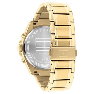 Tommy Hilfiger Quartz Multifunction Green Dial Golden Stainless Steel Strap Watch For Men