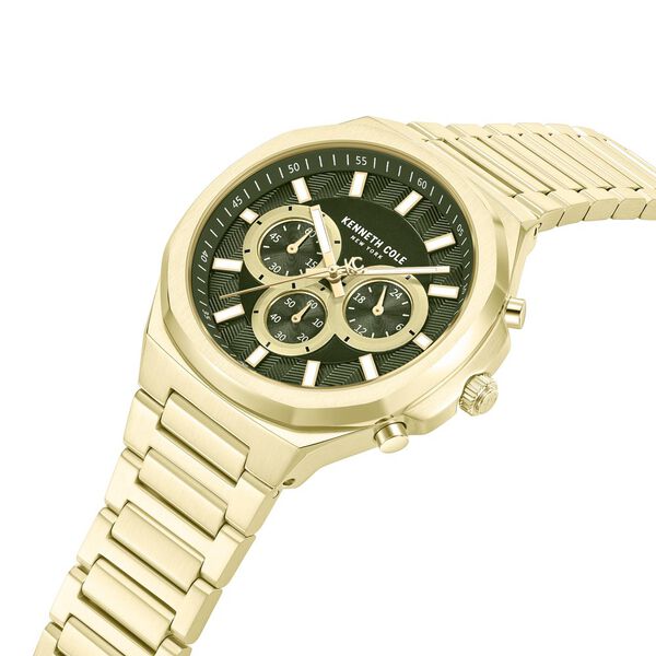 Kenneth Cole Quartz Chronograph Green Dial Golden Stainless Steel Strap Watch For Men - image number 3