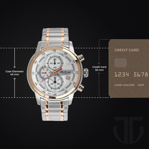 Titan Octane Quartz Chronograph White Dial Stainless Steel Strap Watch for Men - image number 2
